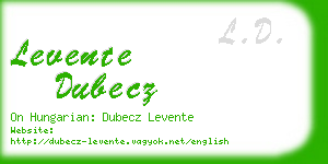 levente dubecz business card